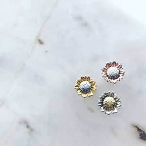 Sunflower Earrings | Silver