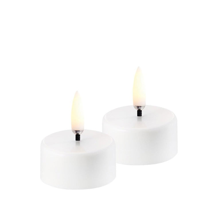 S/2 Uyuni Rechargeable Tea Lights | White