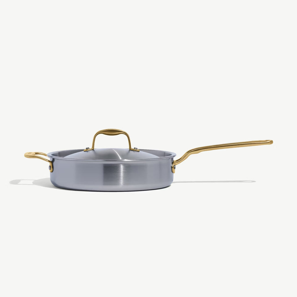 Stainless Clad Saute Pan | Antique Brass Handle