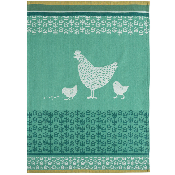 Coucke Green Hen Tea Towel
