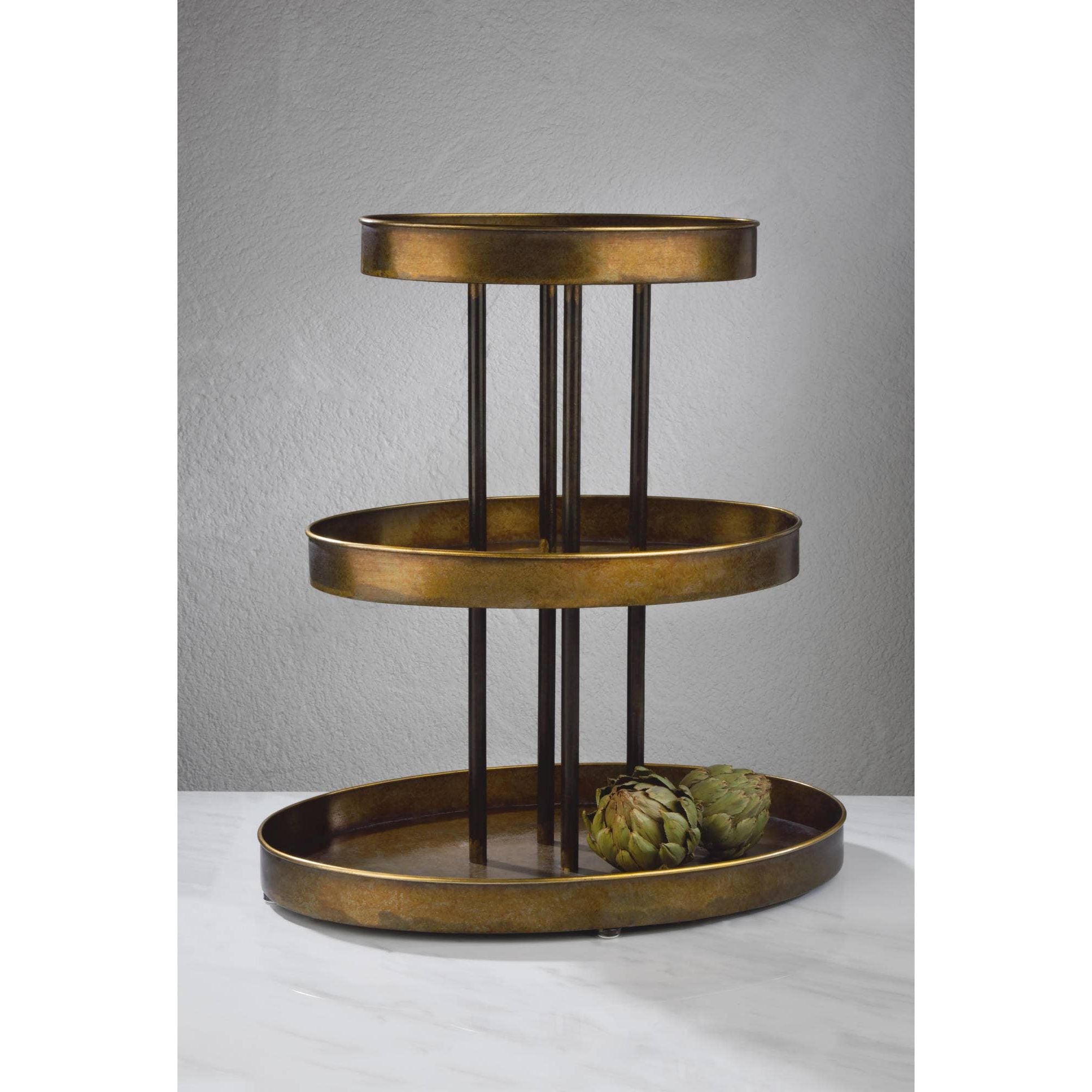 3 Tier Oval Tabletop Display