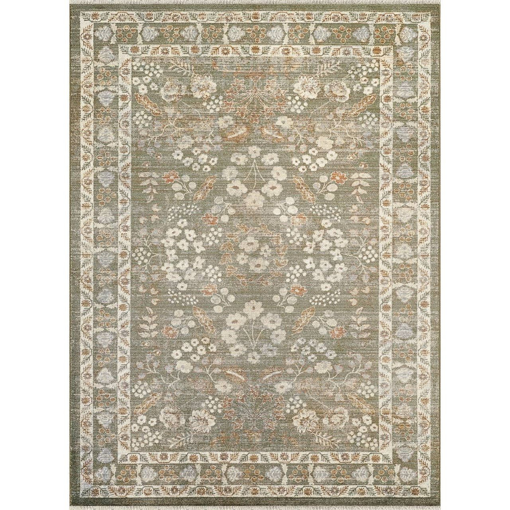 Abani Rugs - Alara Traditional Sage Green Vintage Floral Border Area Rug: 7'9" x 10'