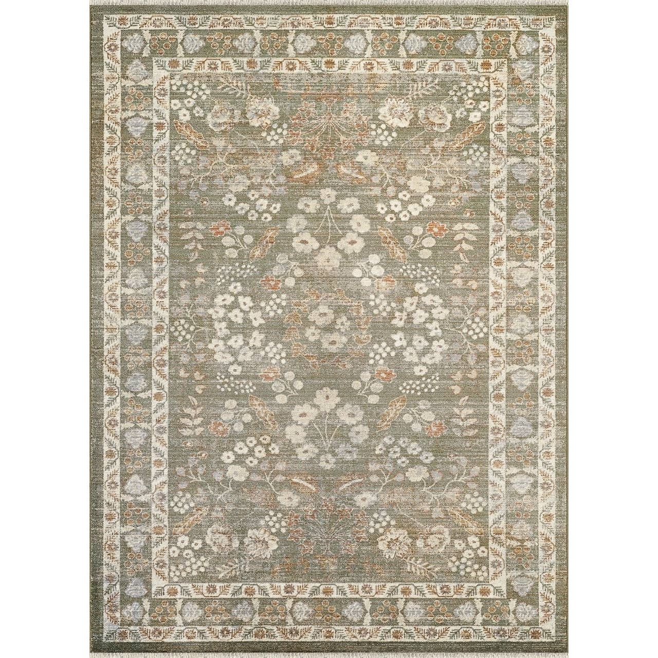 Abani Rugs - Alara Traditional Sage Green Vintage Floral Border Area Rug: 7'9" x 10'