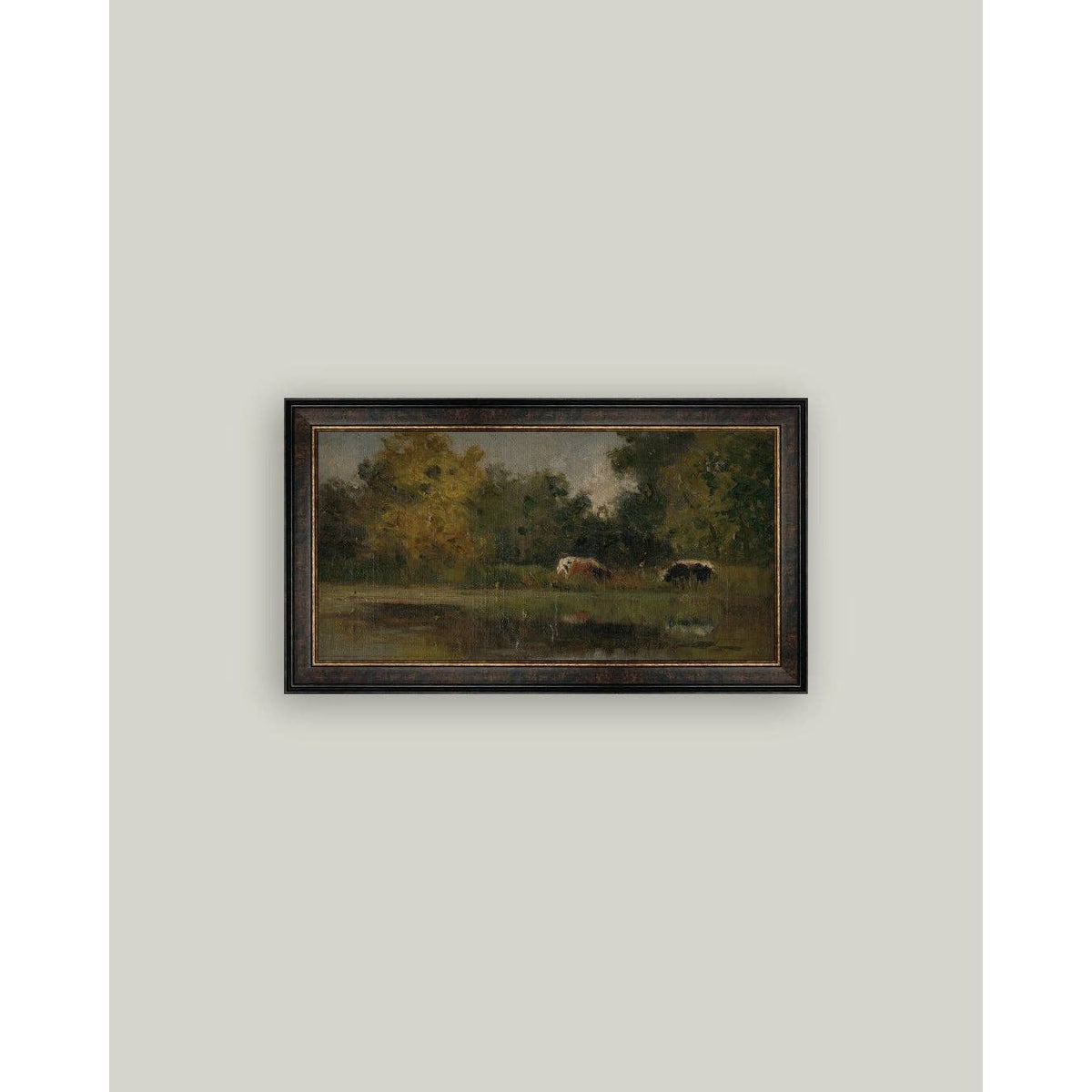 In The Pasture Antique Framed Art | 14x9