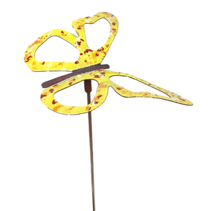 Copper Enamel Wispy Butterfly Garden Stake