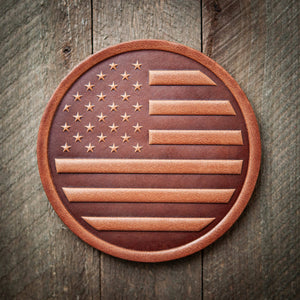 Leather Coaster - American Flag