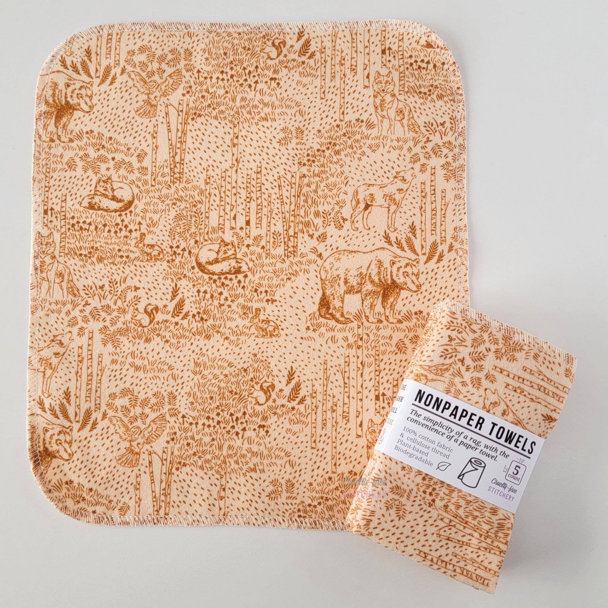 Cruelty-Free Stitchery - NonPaper Towels - Acorn Woodland: 10
