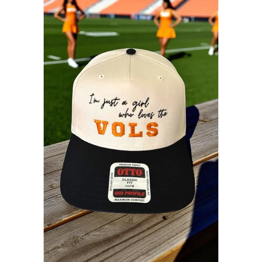 Vols I’m Just A Girl Natural/Black Embroidered Hat
