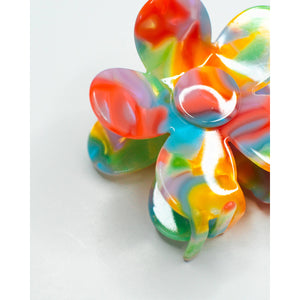 Flower Hair Claw | Rainbow Sherbet