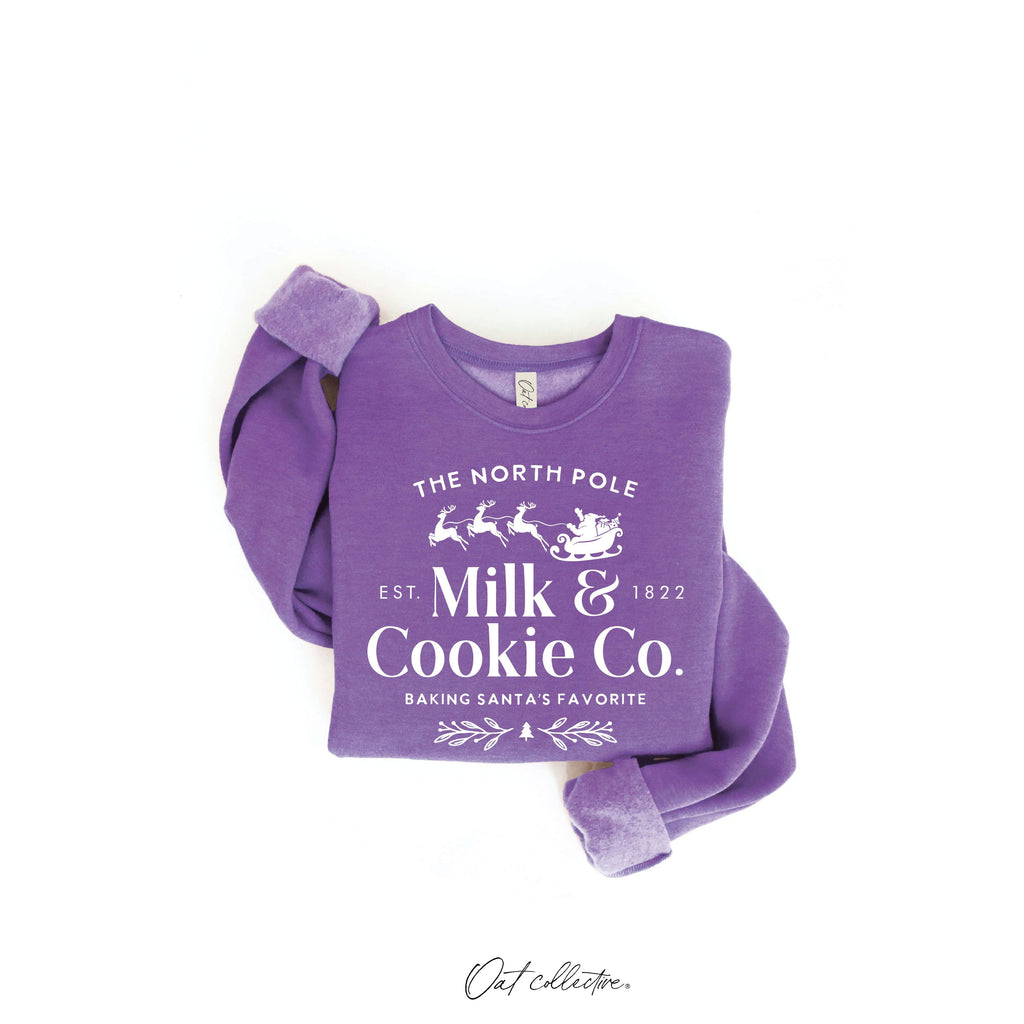 The North Pole Milk & Cookie Graphic Sweatshirt | Heather Green