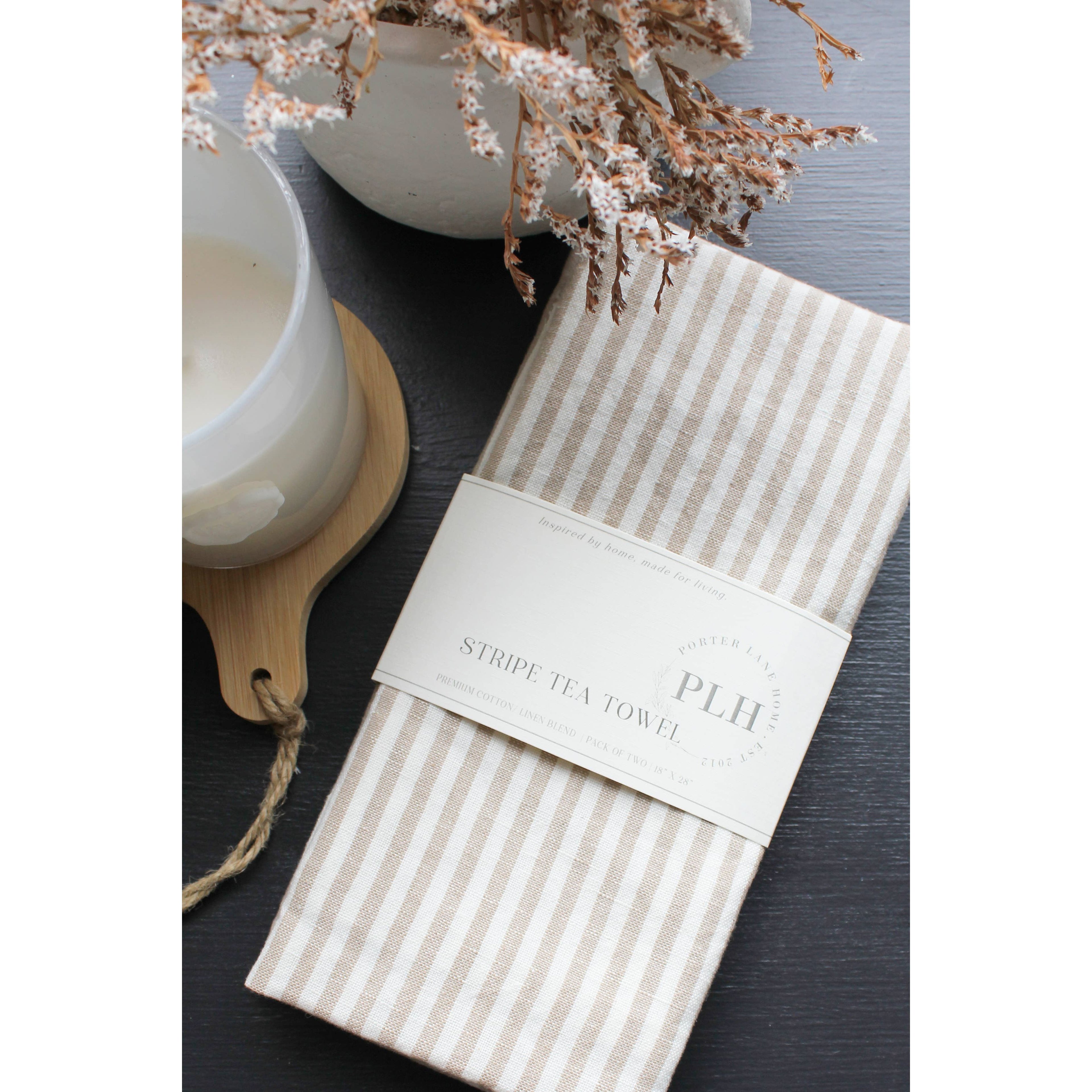 S/2 Stripe Tea Towel Set