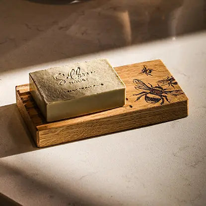 Oak Soap Dish & Soap Set