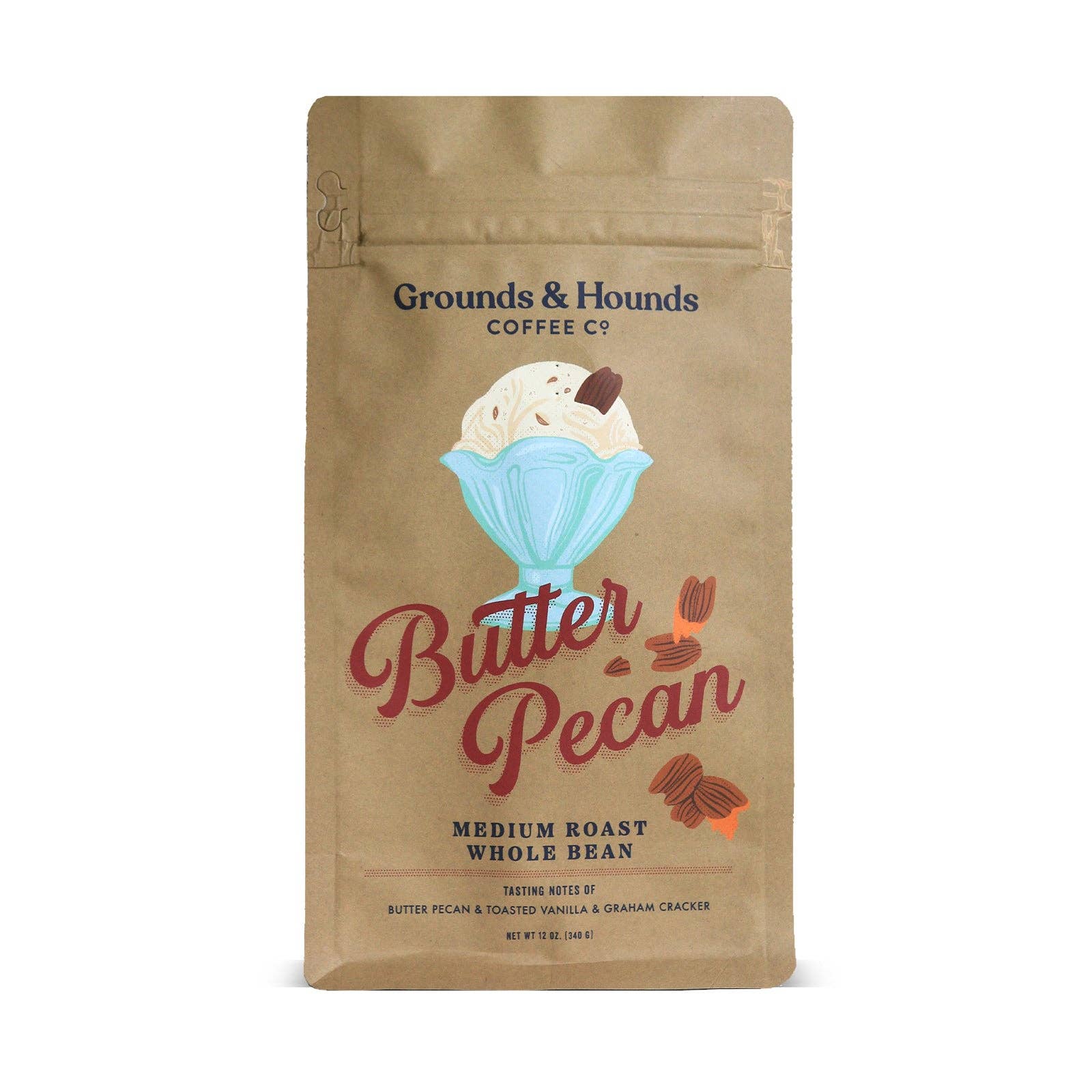 Grounds & Hounds Coffee Co.® Roast Coffee | Butter Pecan (Ground)