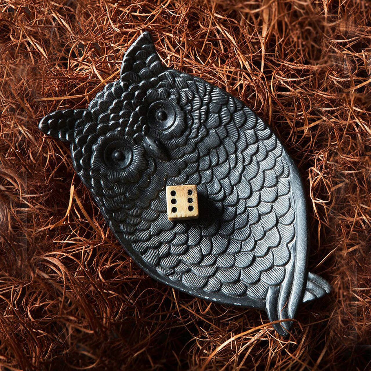 Pewter Owl Jewelry/Coin Tray | Black