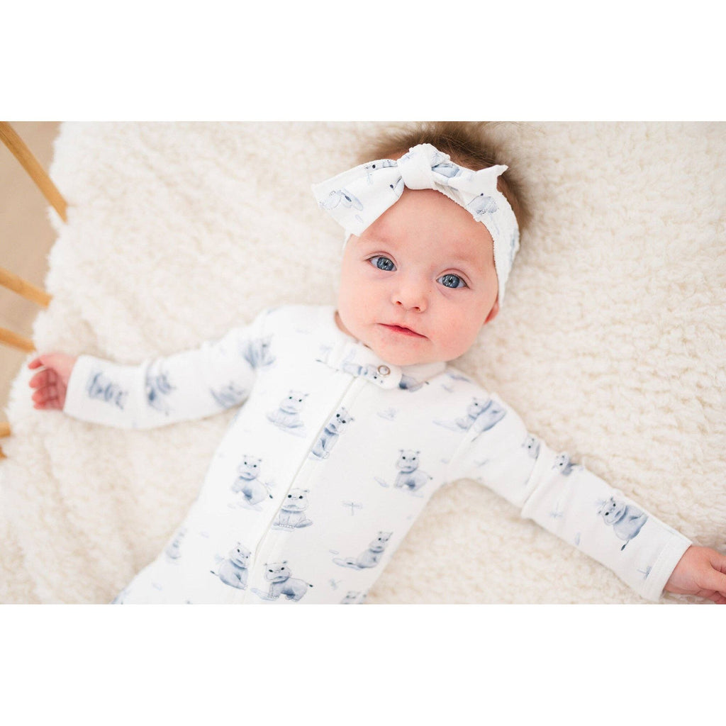 L'ovedbaby - Baby Hippo | Organic Zipper Footie: 0-3m