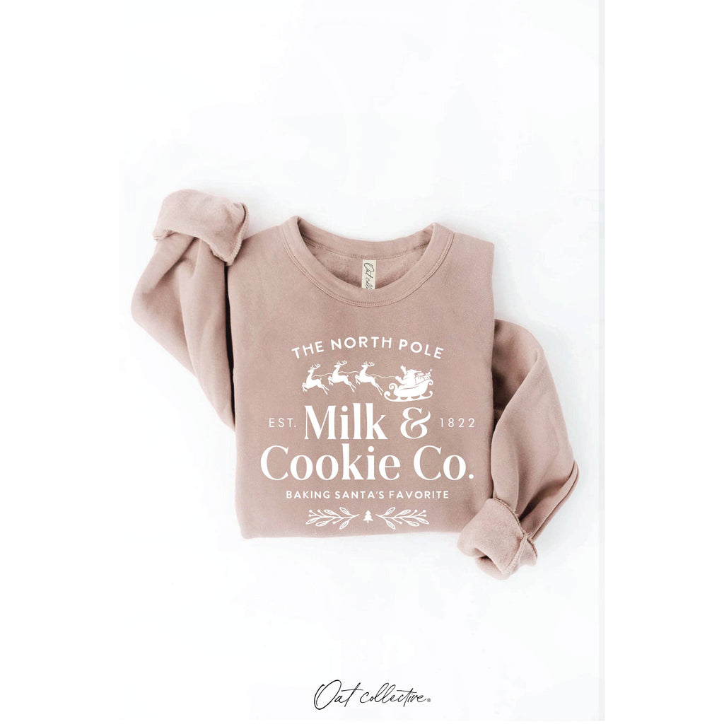 The North Pole Milk & Cookie Graphic Sweatshirt | Heather Green