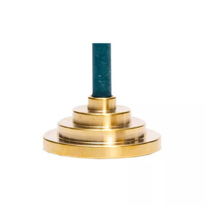 Art Deco Brass Candle Holder | Large