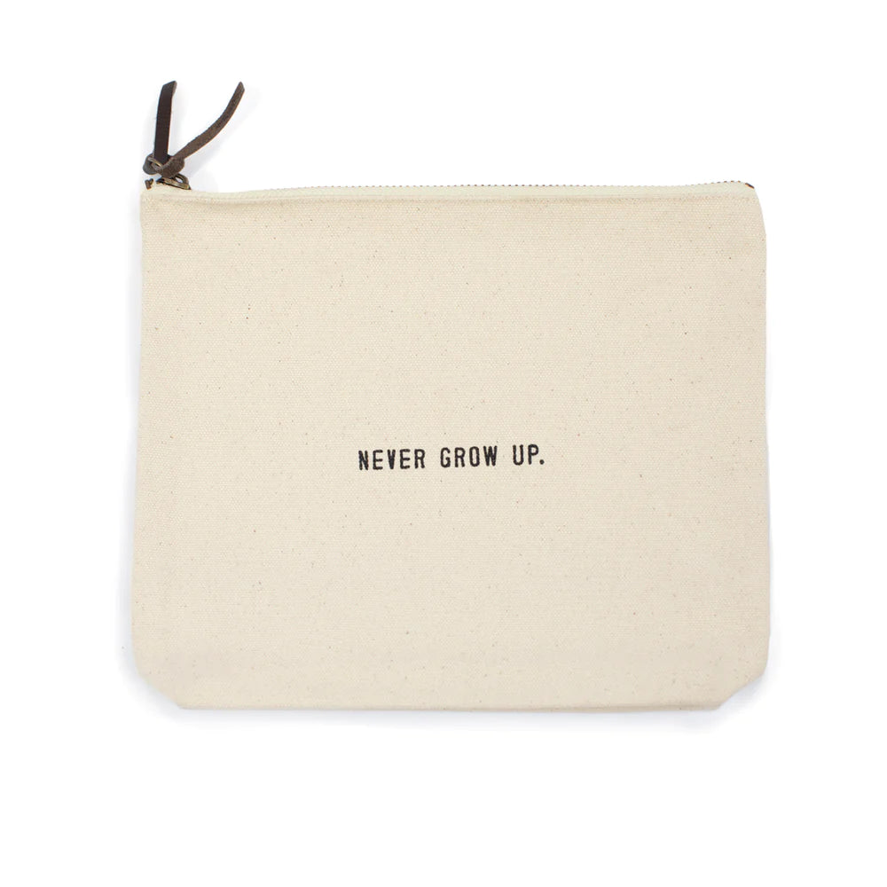 Canvas Zip Bag - Never Grow Up