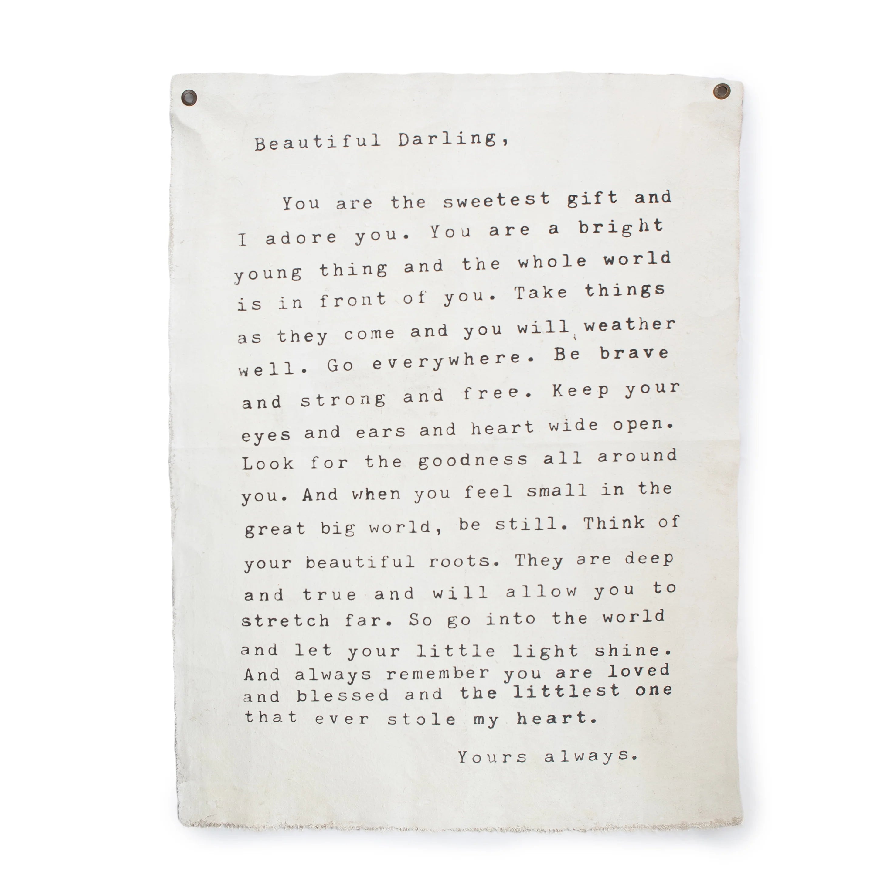 Wall Tarp | Letter to Sophie (Beautiful Darling)