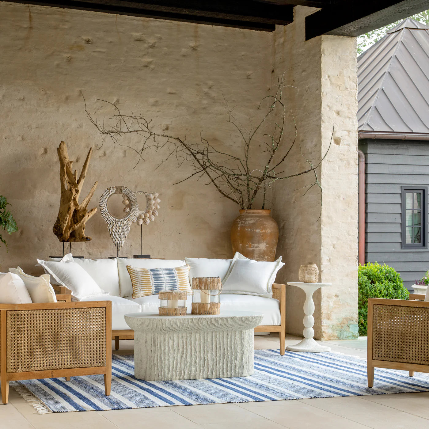Brant Oval Coffee Table | Natural Stone
