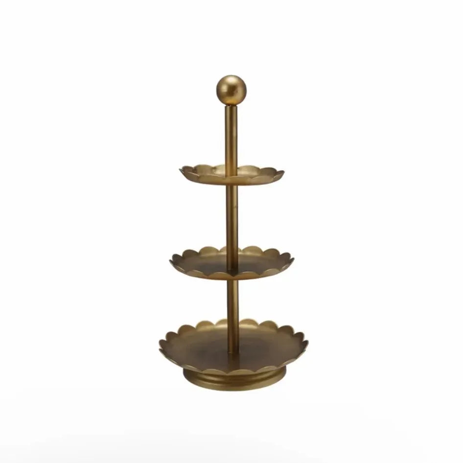 3-Tier Tray w/Scalloped Edges