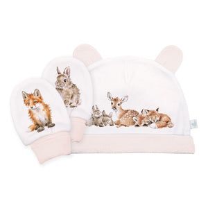 Beautiful Baby Hat & Mittens Set