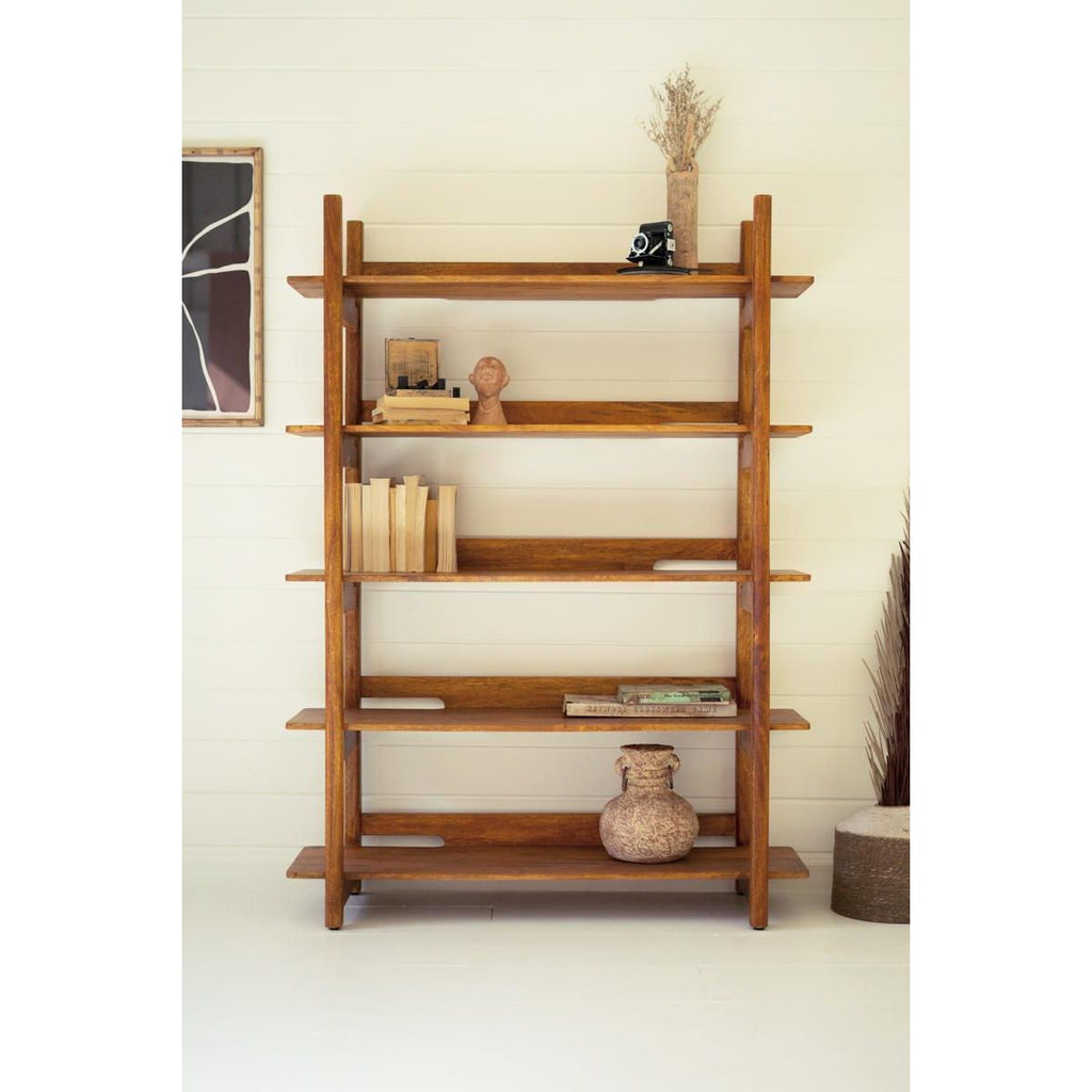Mango Wood Bookshelf w/Teak Finish