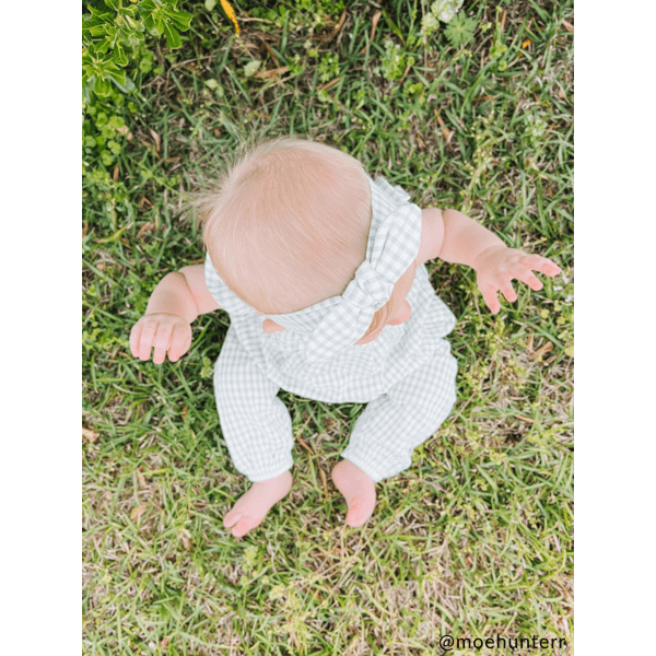 Green Gingham Baby Longall