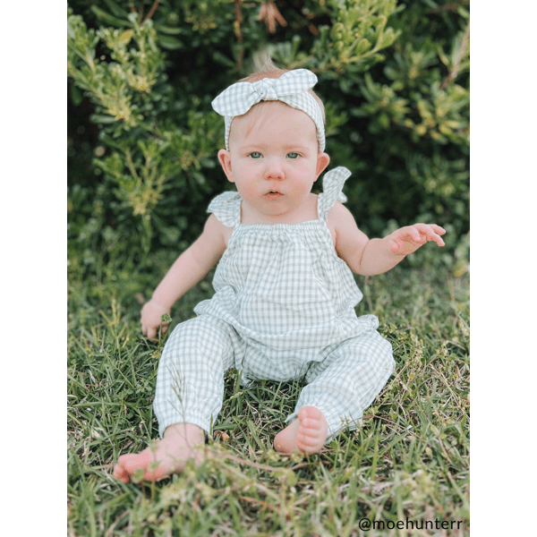 Green Gingham Baby Longall