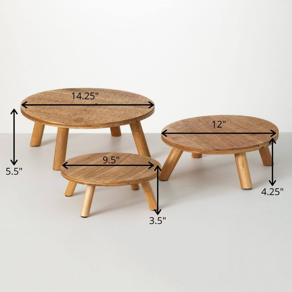 Wood Riser Small Round Wooden Risers - Moss & Embers Home Decorum