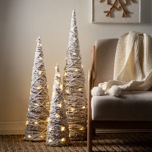 Lighted Frosted Cone Trees