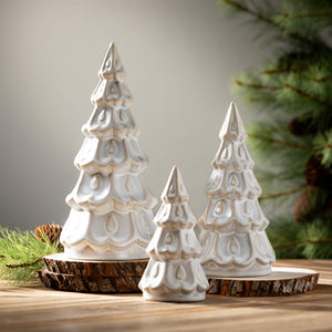 Ceramic Pine Trees | Cream