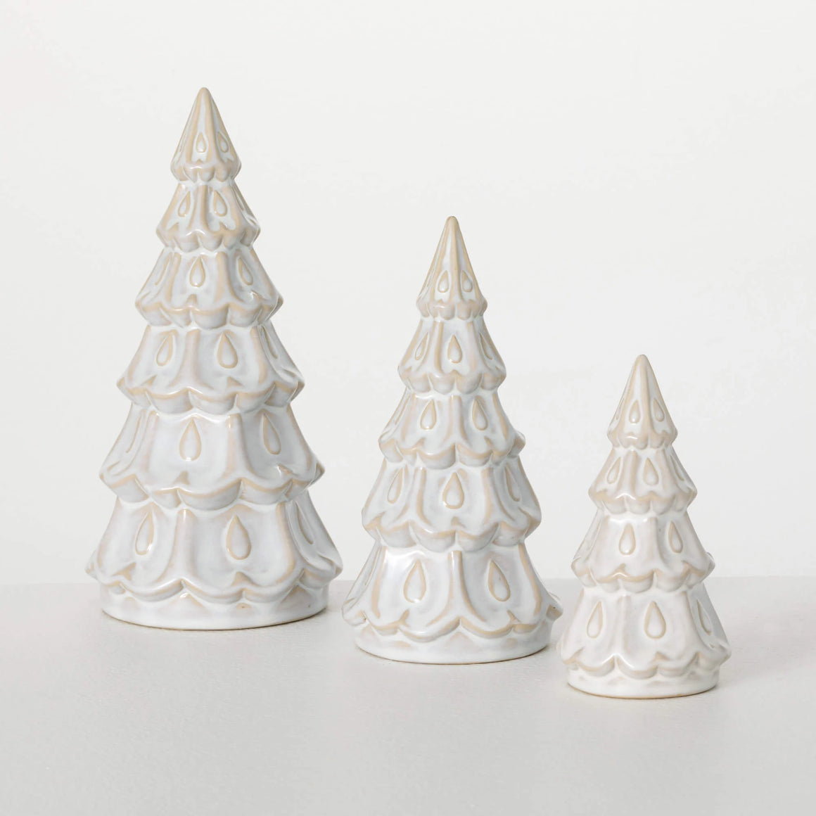 Ceramic Pine Trees | Cream