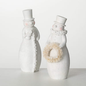 Frosted Snowman Figurine