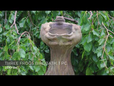 Three Frogs Birdbath