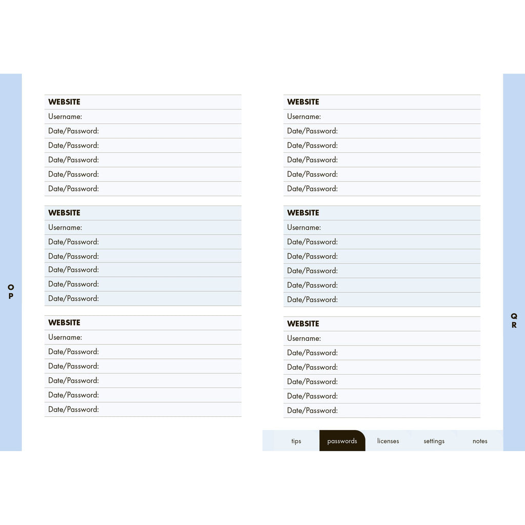 Password Logbook | Black + Gold