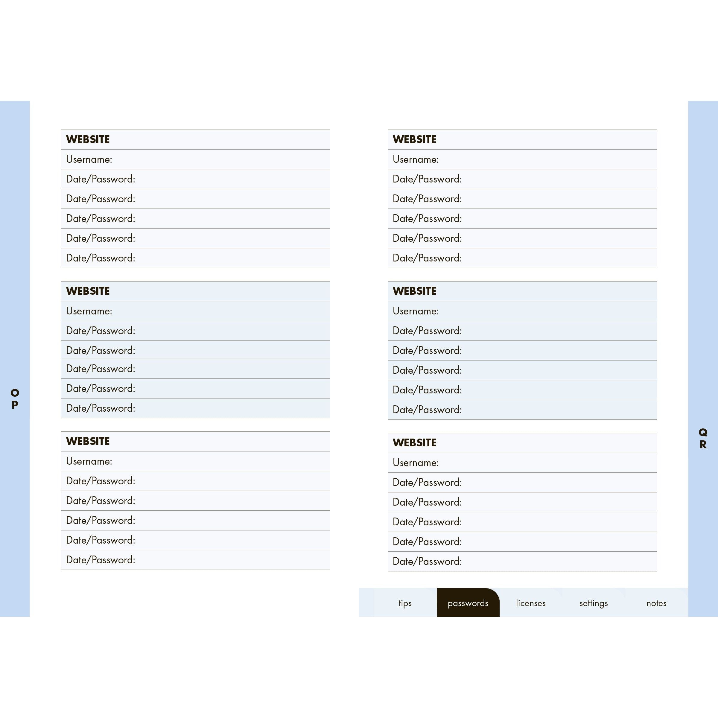 Password Logbook | Black + Gold