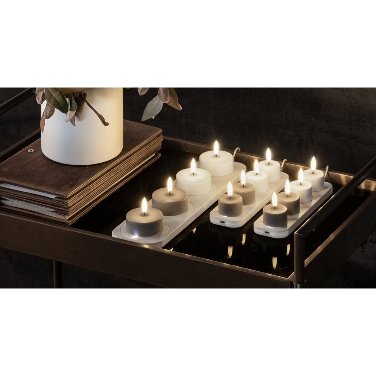 S/2 Uyuni Rechargeable Tea Lights | White