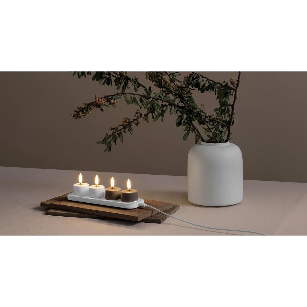 S/2 Uyuni Rechargeable Tea Lights | White