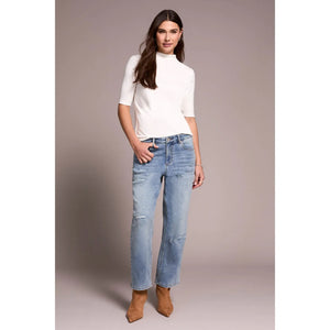 Classic Denim Audrey Girlfriend Jeans | Washed Blue