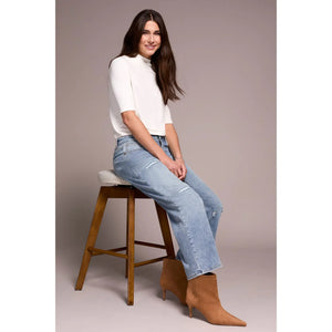 Classic Denim Audrey Girlfriend Jeans | Washed Blue