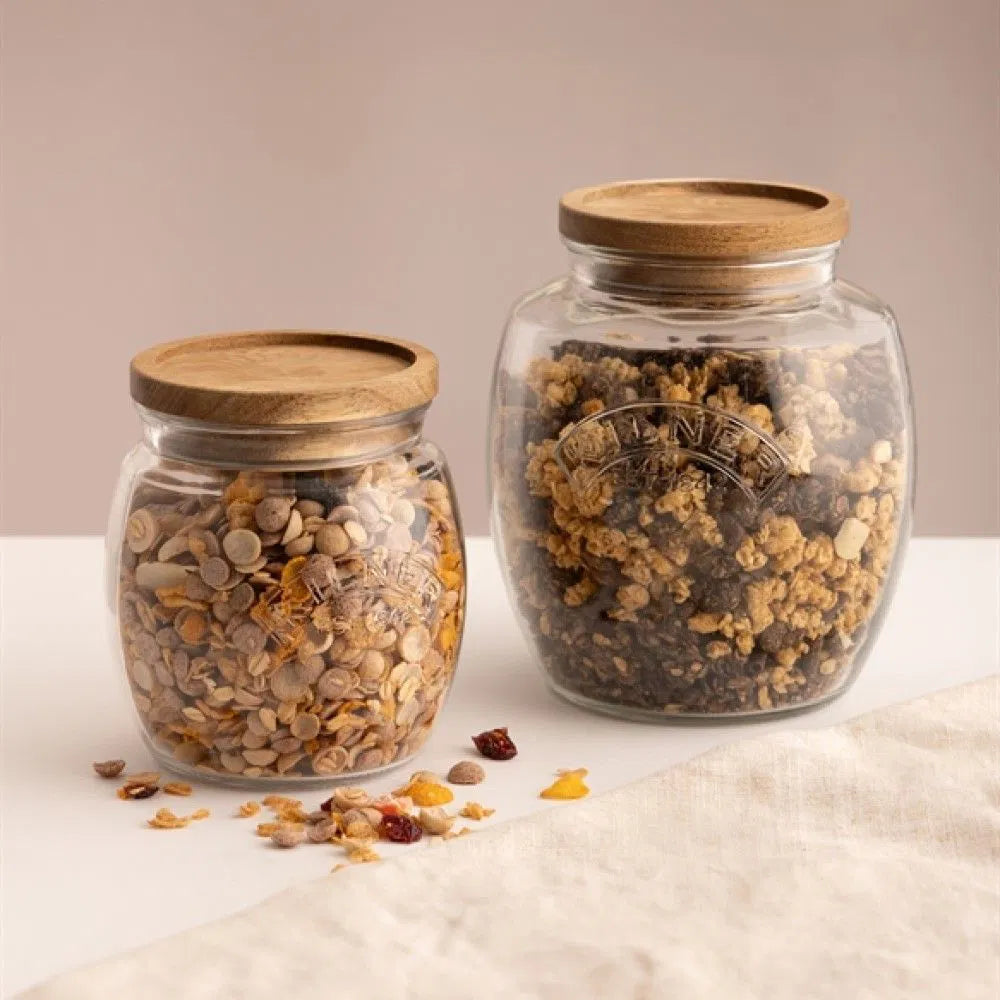 Kilner Universal Push Top Storage Jar w/ Wooden Lid