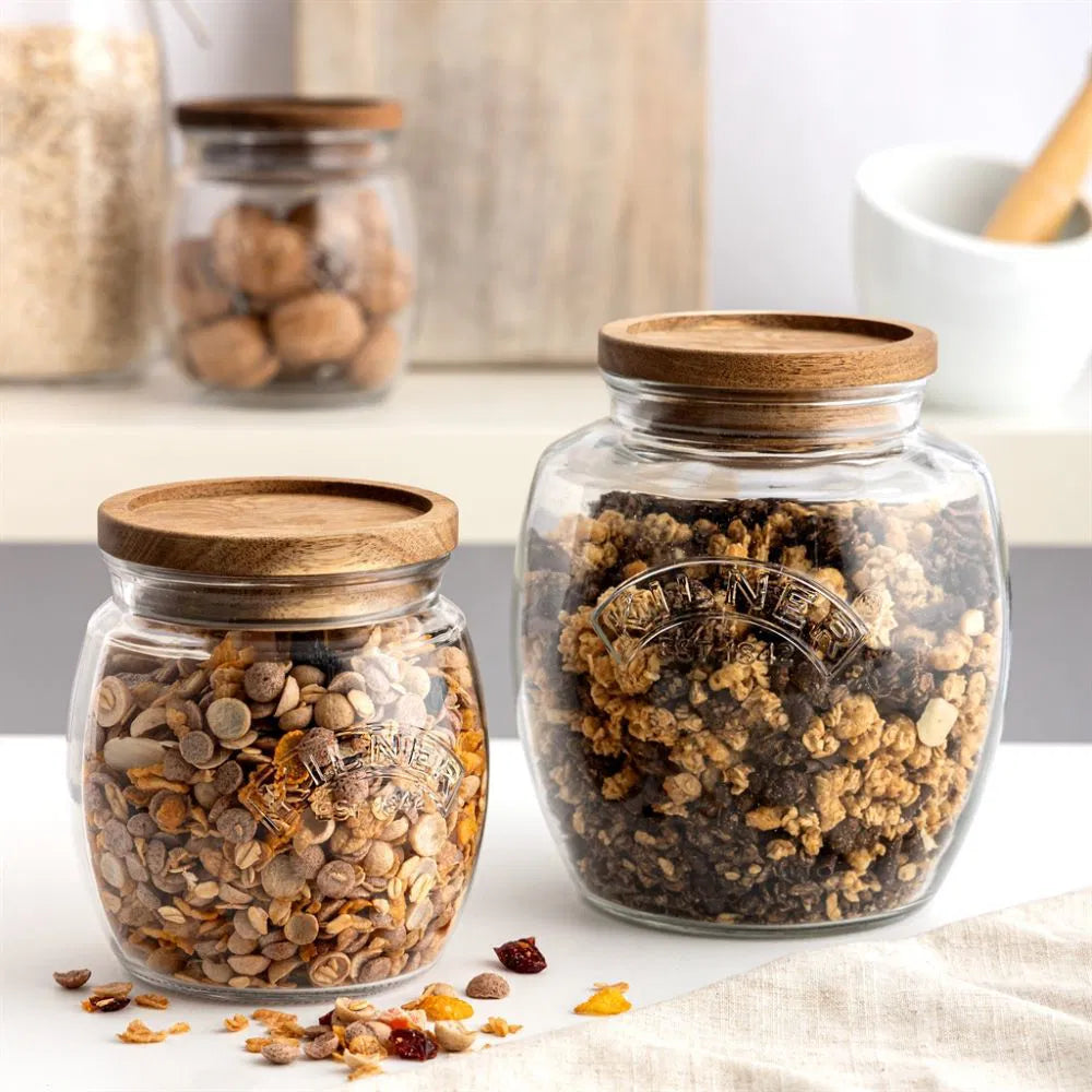 Kilner Universal Push Top Storage Jar w/ Wooden Lid