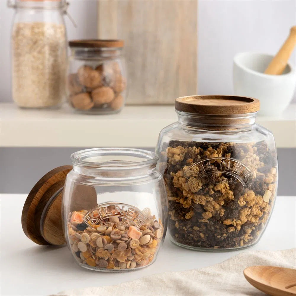 Kilner Universal Push Top Storage Jar w/ Wooden Lid
