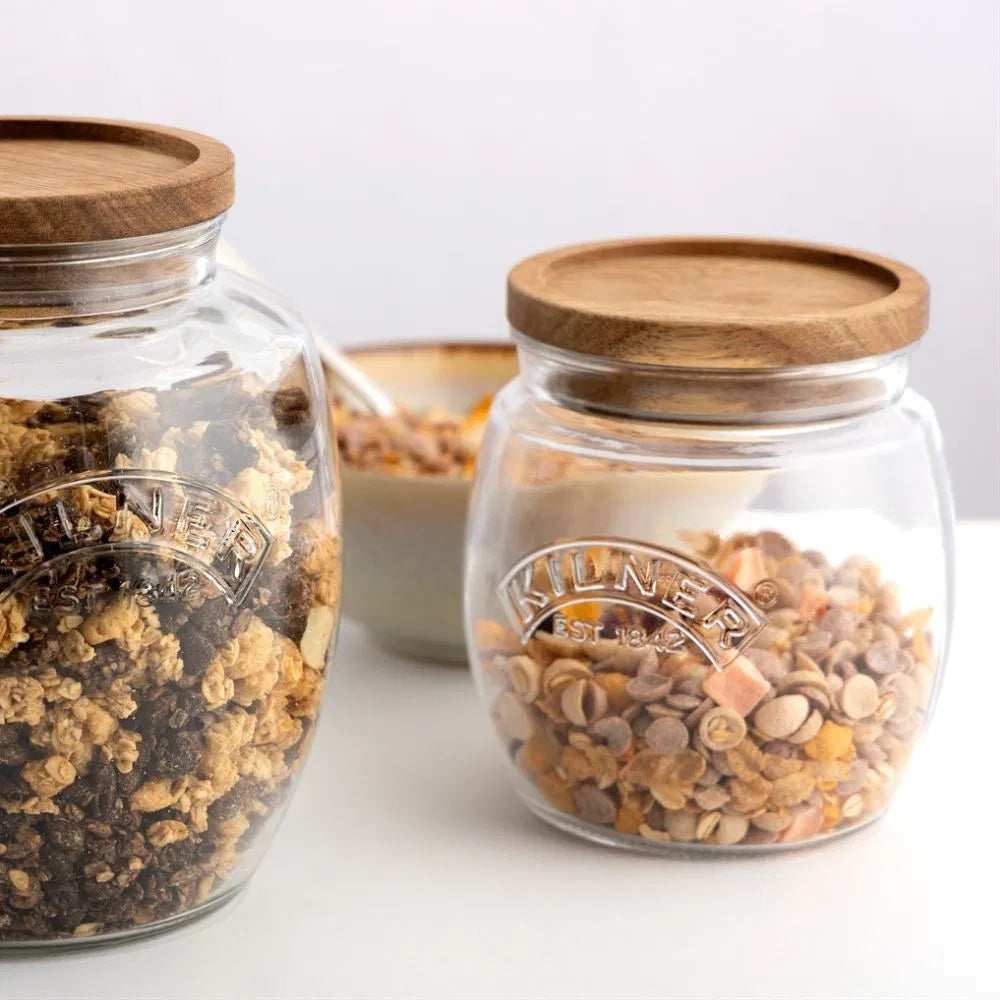Kilner Universal Push Top Storage Jar w/ Wooden Lid