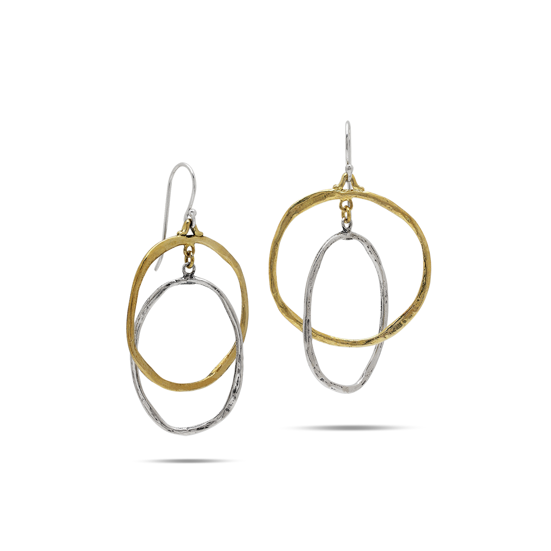 Come Together Earrings - Sterling Silver + Brass