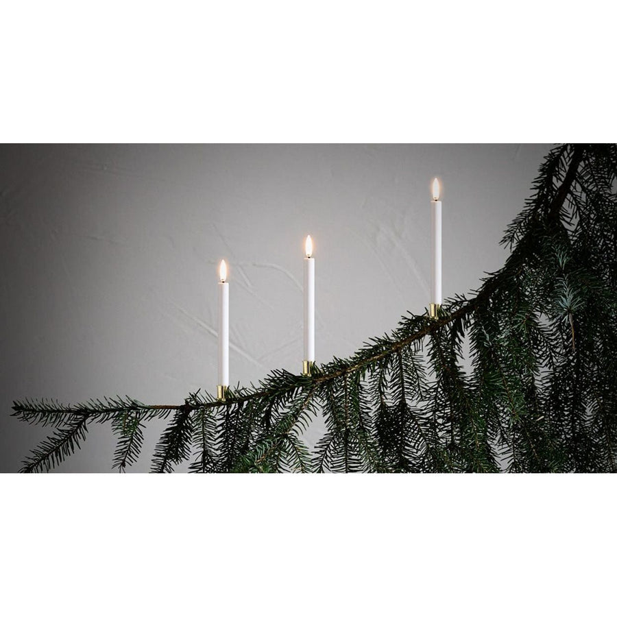 LED Mini Taper Candle w/ clip | Nordic White