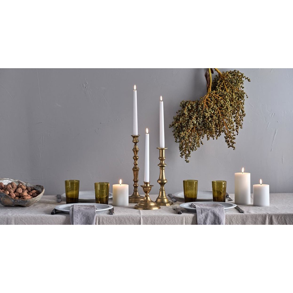 Uyuni S/2 Taper Candles | Nordic White