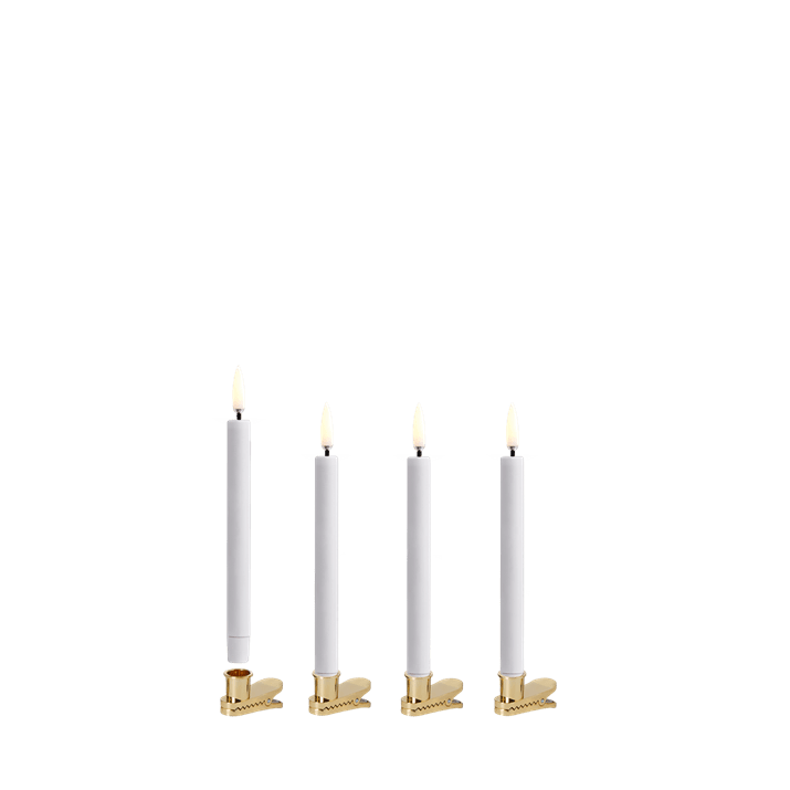 LED Mini Taper Candle w/ clip | Nordic White