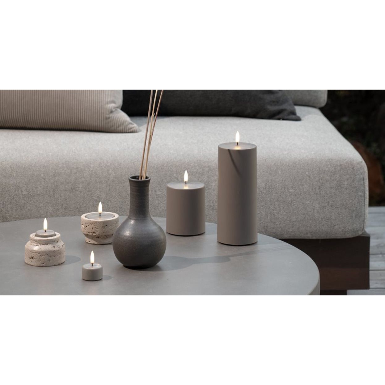 S/2 Uyuni Rechargeable Tea Lights | White